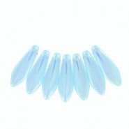 Czech Glass Daggers beads 5x16mm Blue ab